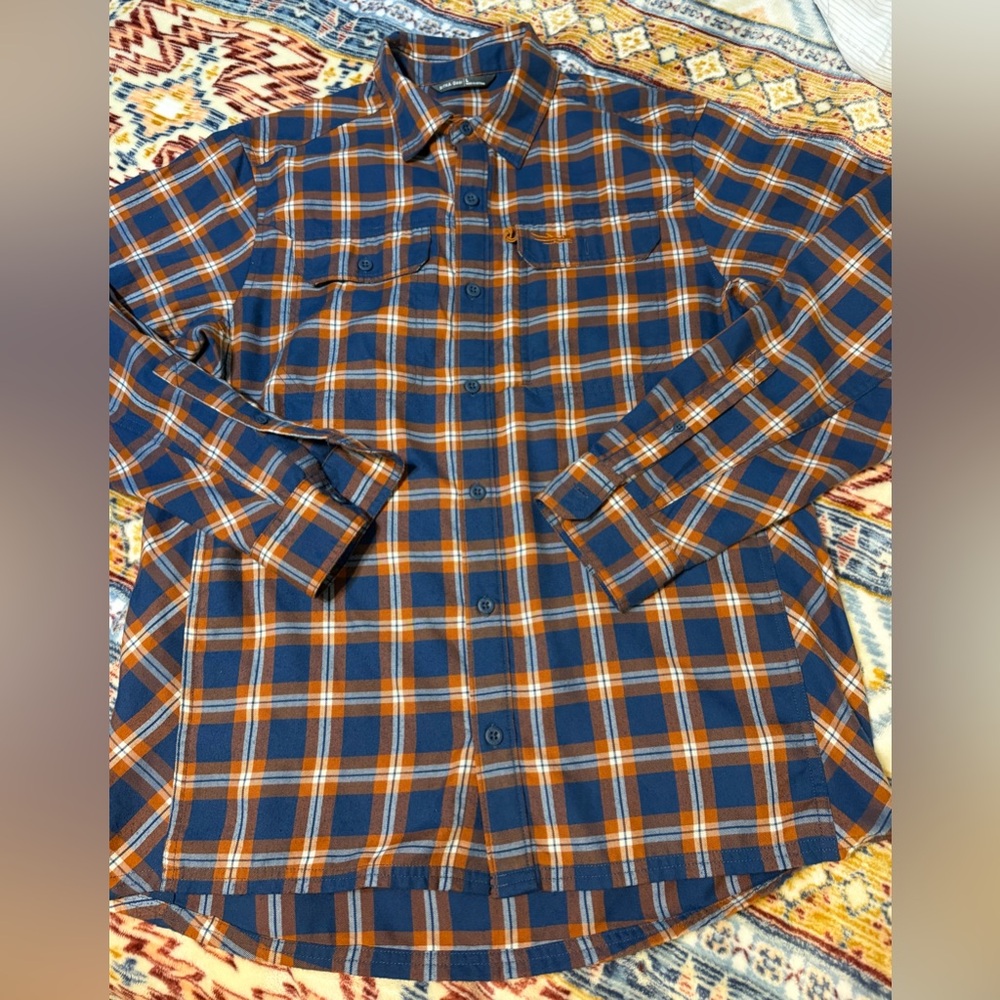 Sitka Gear Ashland Lightweight Flannel Shirt Blue and Orange Plaid